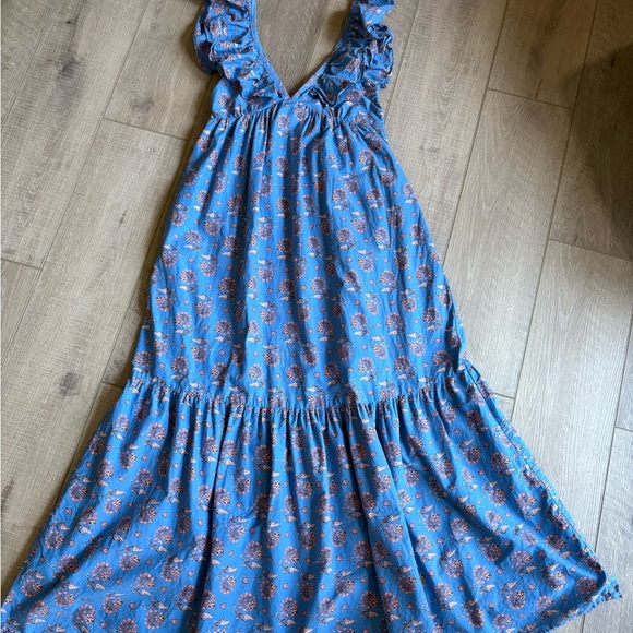 Mango Blue and Pink Ruffled Mini Dress - Picture 3 of 7